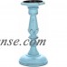 Mainstays 10"H Wood Pillar Candleholder, Blue wash with carved flower petal   566089301